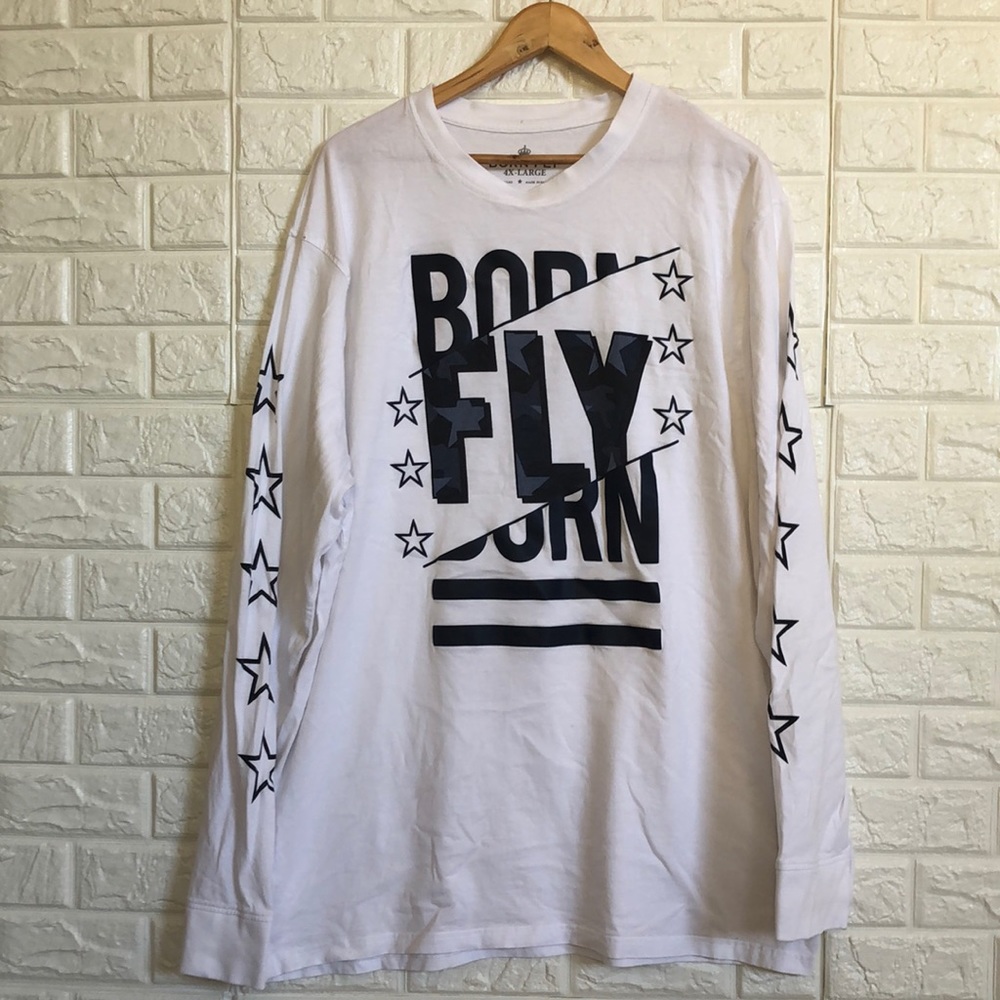 Born Fly long sleeve tee men’s plus size 4xl‎